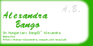 alexandra bango business card