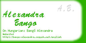 alexandra bango business card